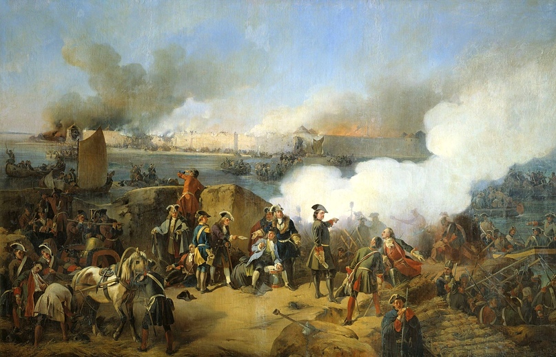 "Штурм крепости Нотебург, 11 октября 1702 года". А. Е. Коцебу, 1846 год.